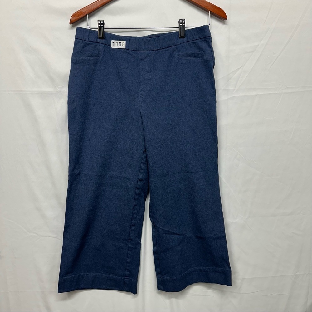Isaac Mizrahi Live Navy Blue Wide Leg Capri Pants Women’s Size 10